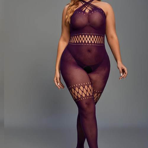 pajamas clothing net sexy girl fat size plus jumpsuit play