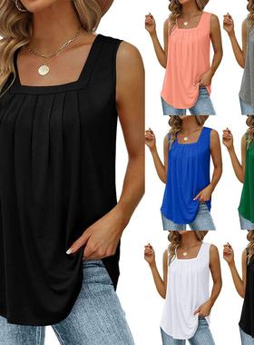 -xl color solid casual ladies flowy hem curved tops