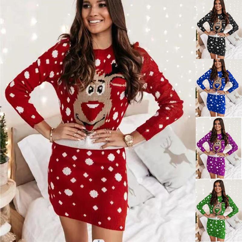 casual fashion claus santa jumper sweater long new warm