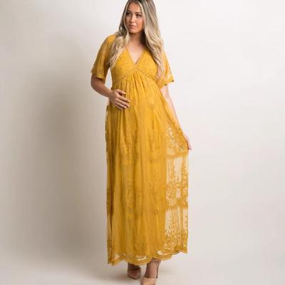 long women floor-length photo lace pregnant lace shoot