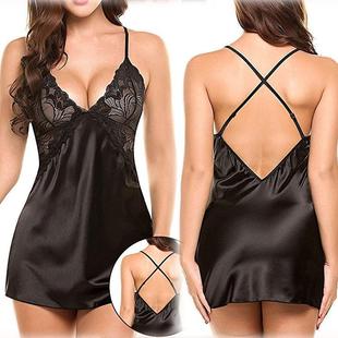 strap cross back suit ice nightdress silk imitation sexy