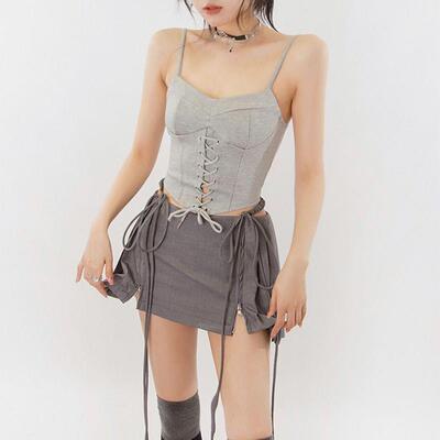 shirt fashion women crop lace gothic mesh bandage fit slim