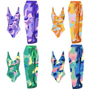 hot swimsuit gauze two Belt one beach piece