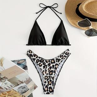 neck swimsuit drawstring backless halter Huludao