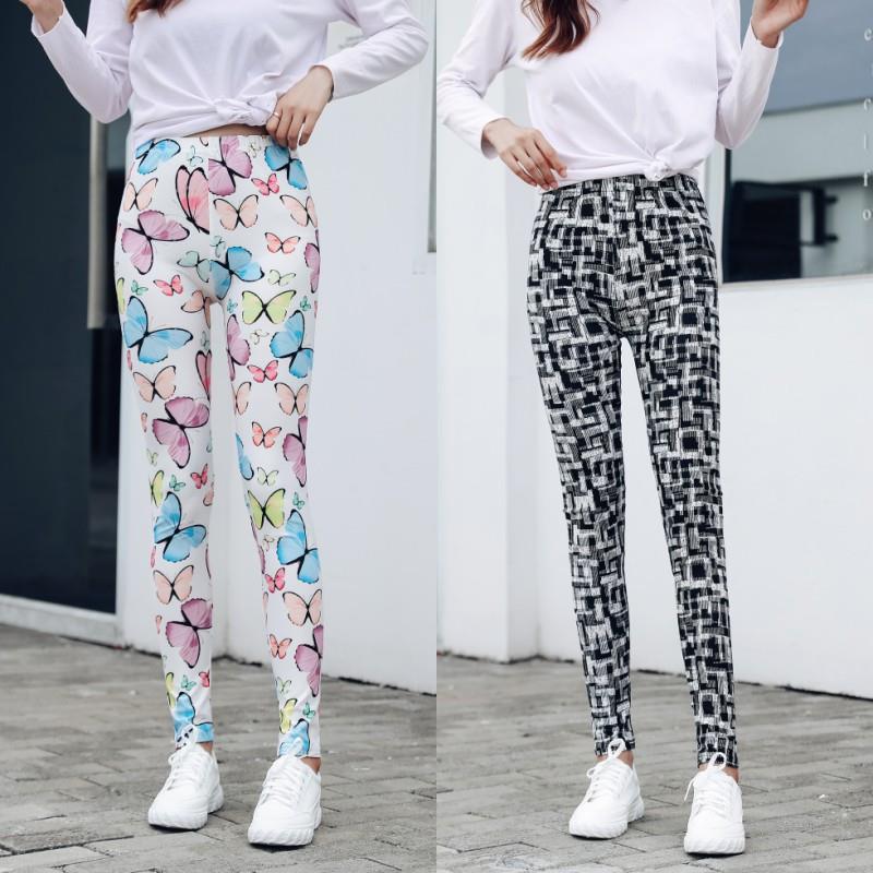 women for trousers abstract smooth leggings stretch silk