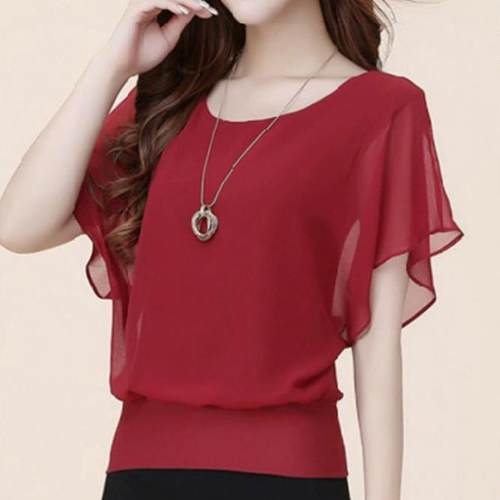 bottoming top chiffon bat slim clothing size plus clothes