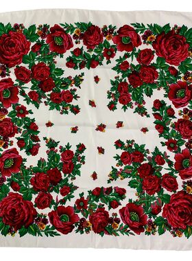 70*70cm Russian National Square Scarf Women Luxury Floral Pr
