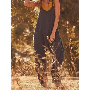 Hip Patch Suspender Pocket Bodysuit Zipper Pants Color Wide