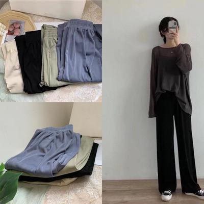 women silk pants wide-leg pants for mopping thin waist