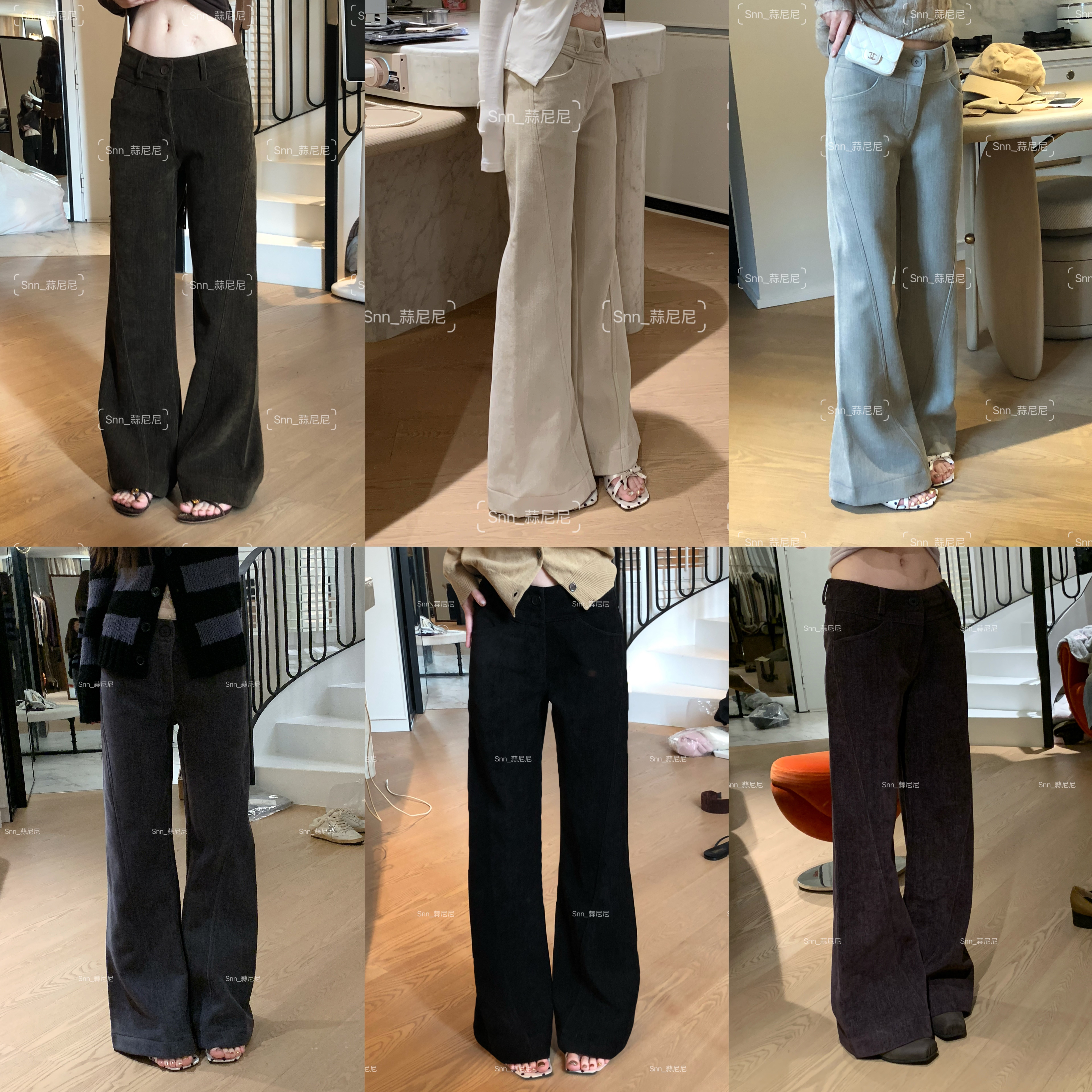 蒜尼尼【超绝版型】精致腰头完美显瘦中腰加绒高品质喇叭裤女0071