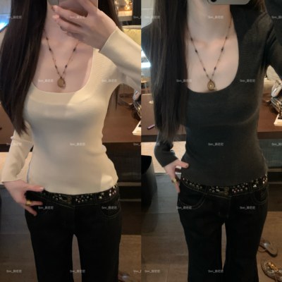 蒜尼尼【基础低领口】6羊毛毛衣打底加厚显瘦修身百搭上衣女2690