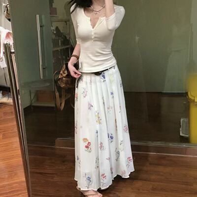 文艺小说女清透感百褶裙