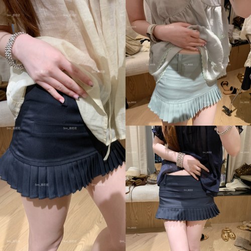 【90S低腰线风琴褶裙】自带安全裤包臀修身显瘦短裙女9045
