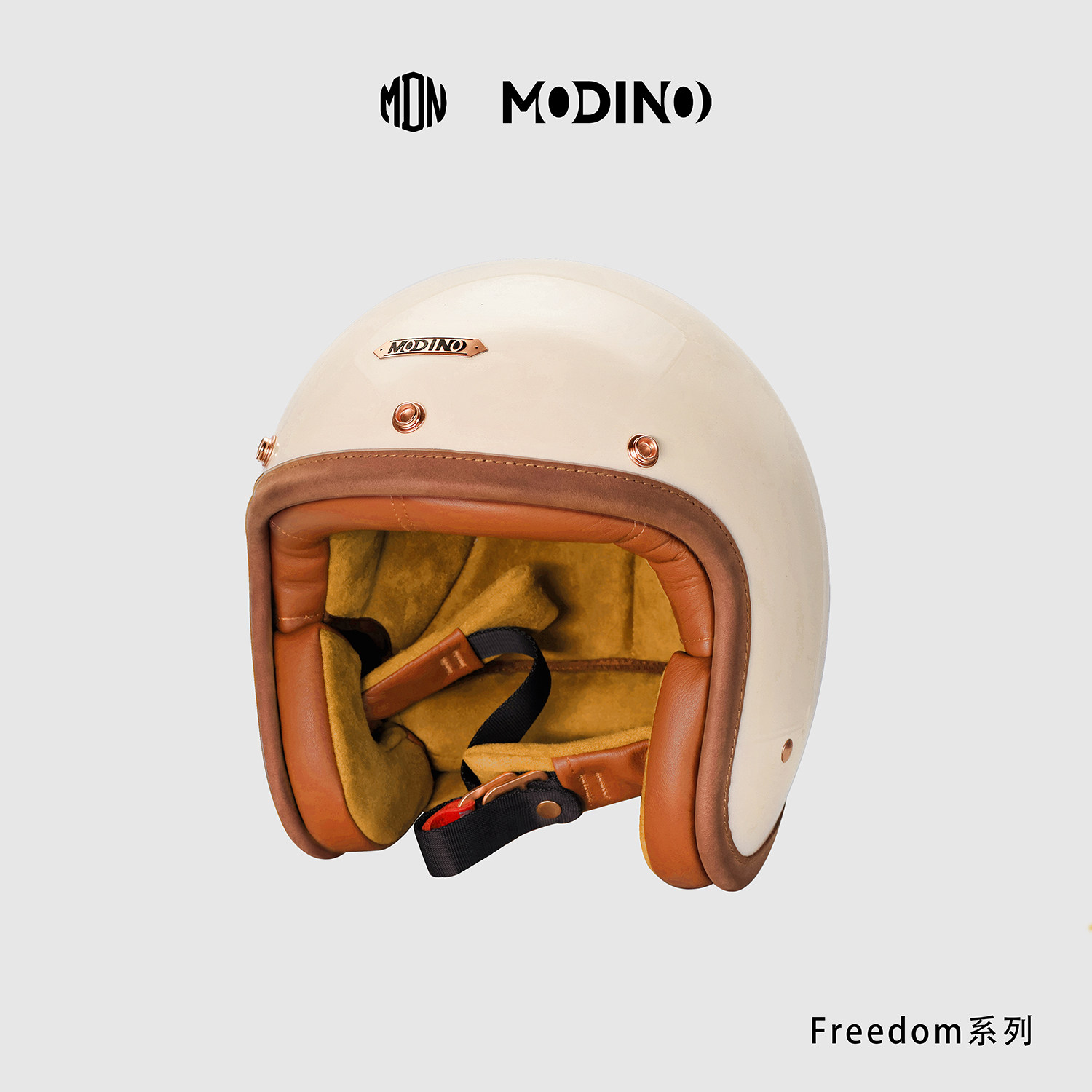 摩迪洛Modino四分之三头盔男女摩托车复古哈雷拿铁vespa机车半盔