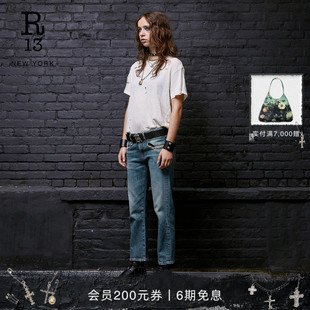 明星同款 STRAIGHT R13 BOY 低腰直筒复古水洗牛仔裤 春夏系列