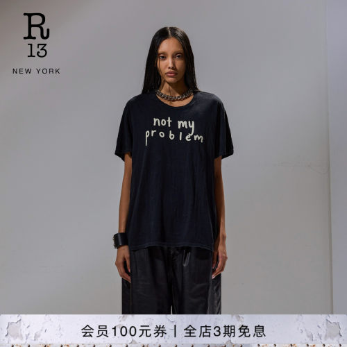 R13宽松字母印花短袖T恤
