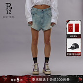 浅色双腰袢猫须牛仔短裤 VENTI 明星同款 R13