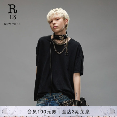 R13早秋简约纯色短袖T恤男女同款