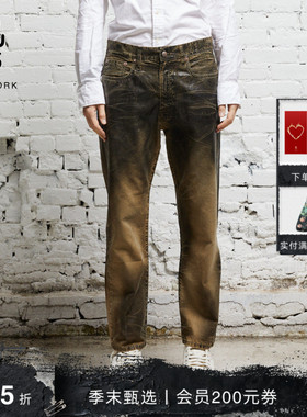 R13 早秋系列 BOYFRIEND 褪色涂层工艺低腰修身男友风直筒牛仔裤
