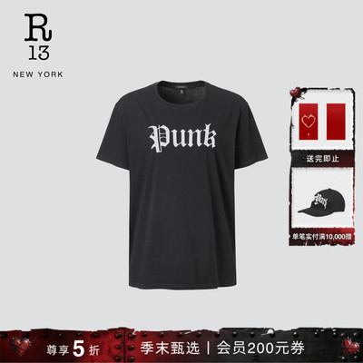 R13个性街头朋克印花T恤