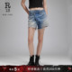 明星同款 中腰复古美式 R13 OVER 交叉牛仔短裤 CROSS