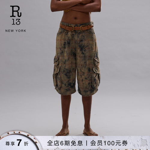 R13时尚休闲宽松五分短裤