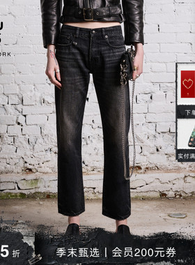 R13早春系列 ROMEO 男友风宽腿设计复古水洗工艺直筒牛仔裤