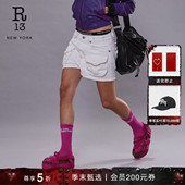 宽松直筒多口袋工装 R13 风牛仔短裤