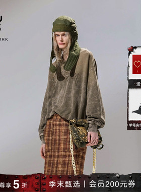 【季末甄选】R13 宽松休闲下摆收褶泡泡边圆领卫衣