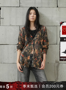 【季末甄选】R13 明星同款宽松随性数码印花针织开衫毛衣