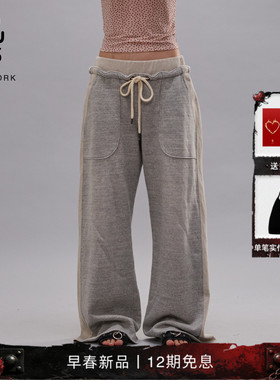 R13 2026早春新品 宽松简约舒适落地长裤休闲裤卫裤