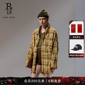 纹衬衫 宽松落肩街头复古慵懒风格 明星同款 R13