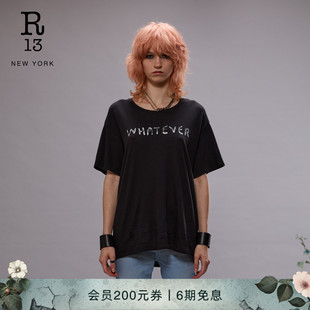 宽松纯色简约字母印花圆领短袖 2025春夏系列 明星同款 T恤 R13