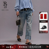 限量发售 R13 宽松休闲弹力直筒水洗牛仔裤