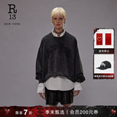 宽松廓形下摆收褶气泡式 圆领卫衣 R13 明星同款 季 末甄选