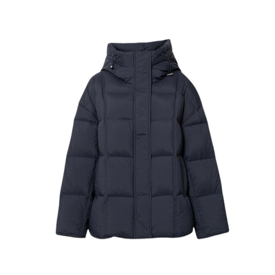 MM麦鹅绒保暖羽绒服藏青色百搭外套25冬新款上衣檬新品5GA180961Q