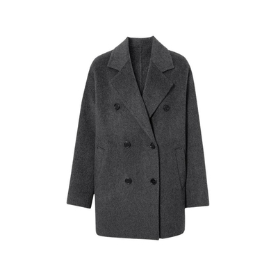 MM麦山羊绒经典质感廓形双面毛呢大衣短款外套檬新品2025秋冬新款