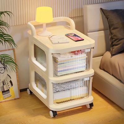 小推车零食置物架收纳柜厨房可移动落地抽屉式储物架多层整理架