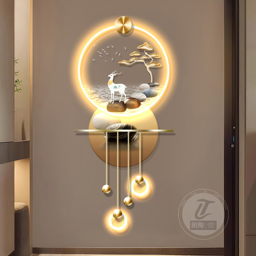 石来运转玄关装饰画高端大气入户