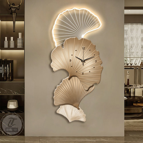 装饰画玄关灯画朗陶带灯钟表中式