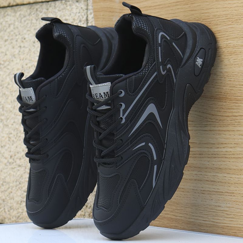 男鞋皮面防水轻便旅游鞋