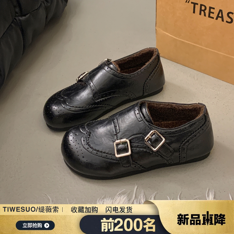 英伦风小皮鞋时尚百搭布洛克乐福