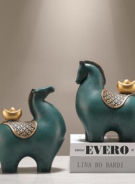 树脂招财马上有钱摆件