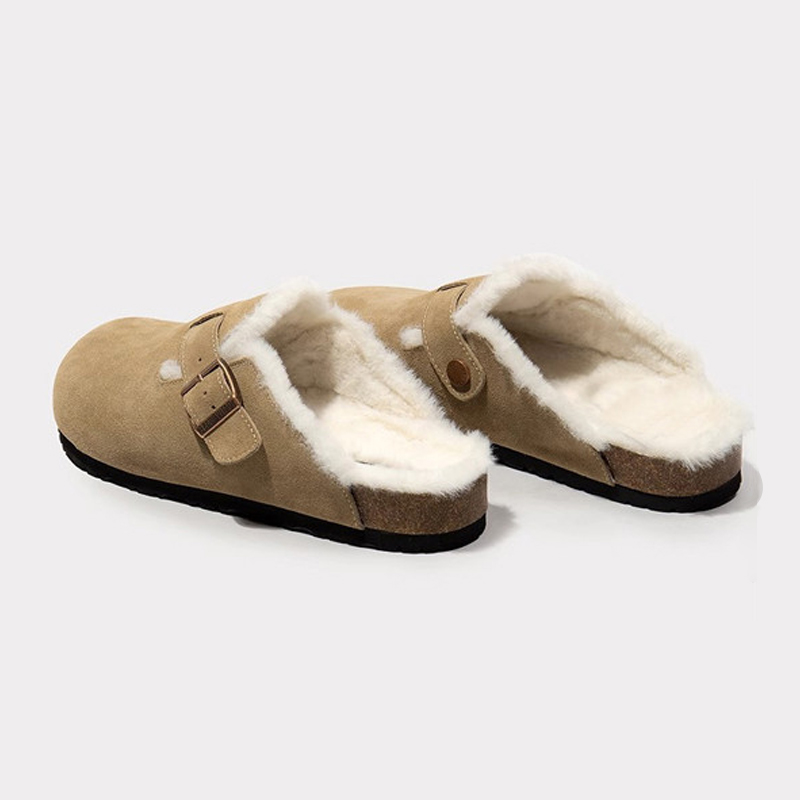 秋冬加绒情侣勃肯鞋女2025新款秋季防滑一脚蹬懒人包头拖鞋外穿男