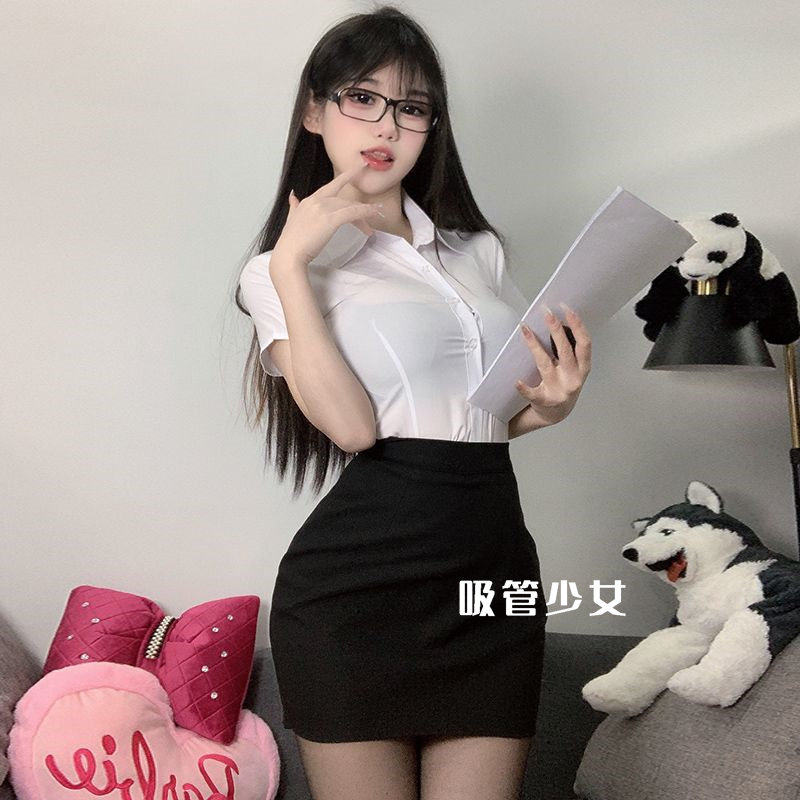 金秘书 性感白领纯欲风衬衫包臀裙套装秘书显瘦夜店套装睡裙