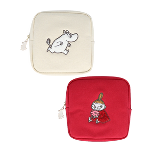 sunstar太阳星Moomin姆明限定文具刺绣方包笔袋化妆包收纳包大容量高颜值便携可爱女生