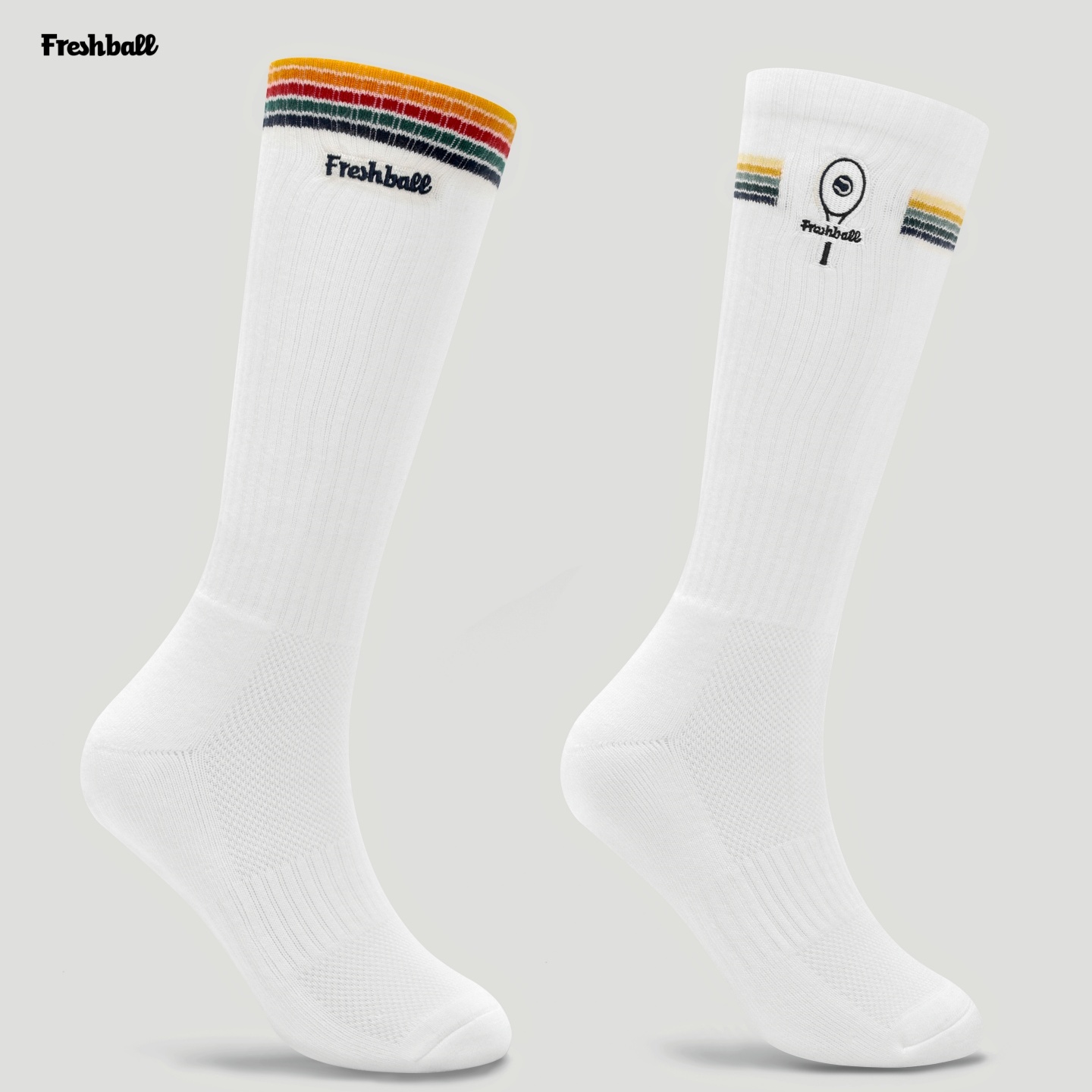专业高端彩虹网球毛巾底小腿袜