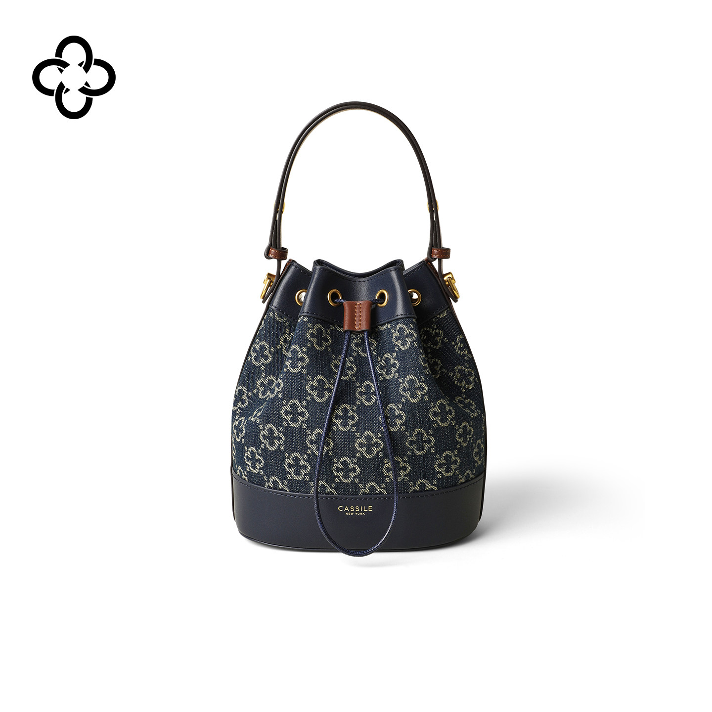 CASSILE卡思乐包包女2025新款老花牛仔水桶包斜挎包复古手提包,箱包皮具/热销女包/男包,水桶包,淘宝优惠券,粉丝福利购,淘宝优惠卷