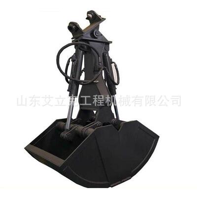 挖机贝壳斗钩机液压贝型抓斗河道挖沙清淤卸煤水路双开挖斗贝型斗