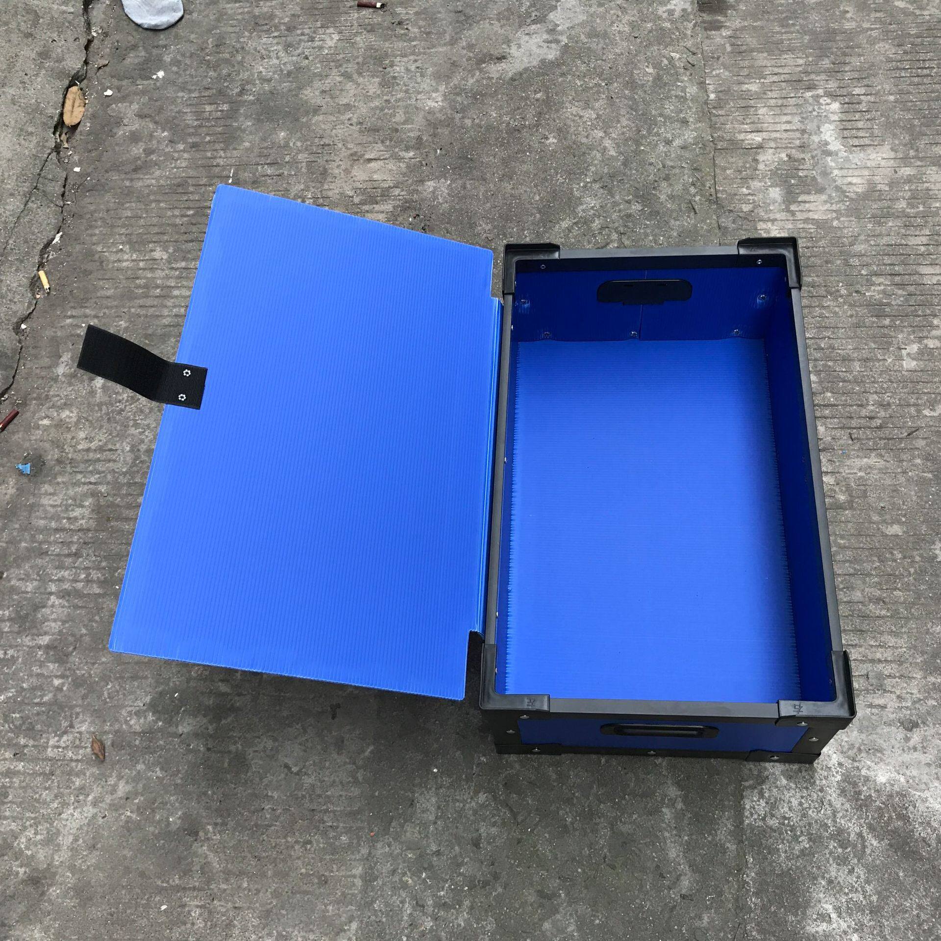 重庆塑胶中空板材质骨架箱/抗静电周转箱上包边结实牢固四周加固